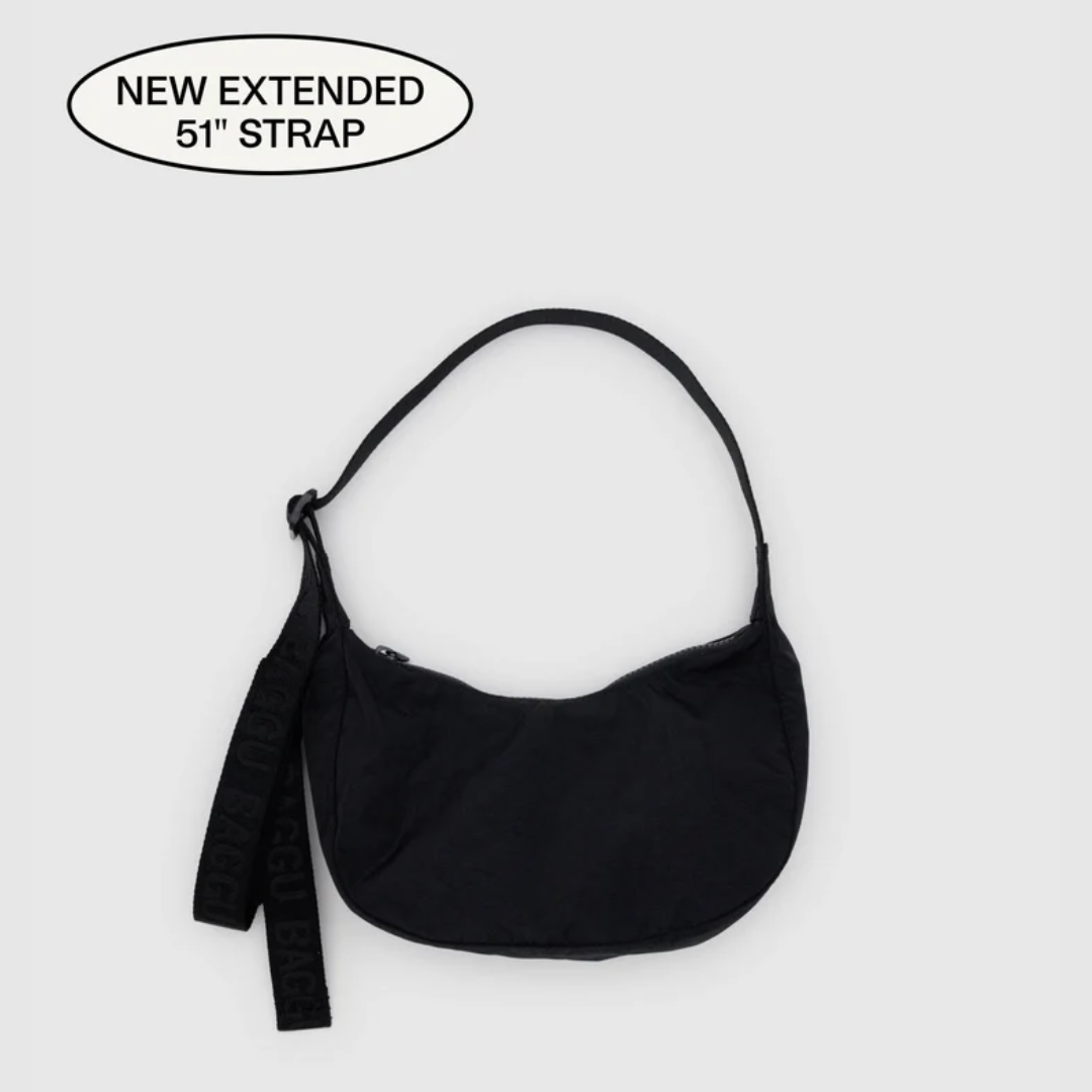 Small Nylon Crescent Bag in Black from BAGGU