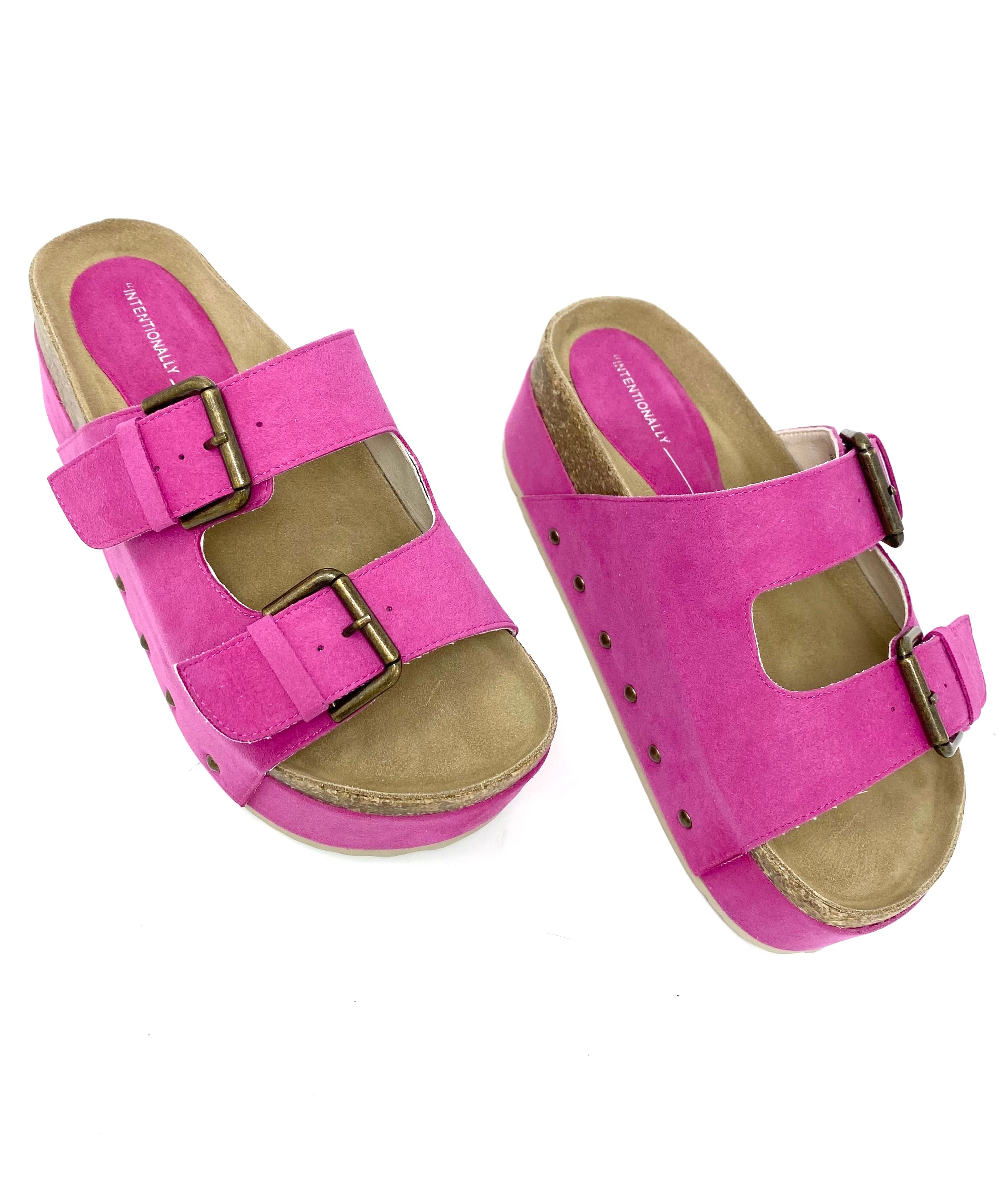 Cooper-2 Platform Sandal in Fuchsia from Intentionally Blank