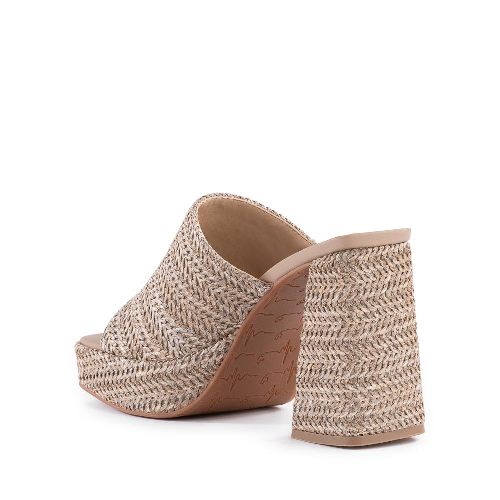 We Found Love Mule in Taupe Raffia from BC Footwear