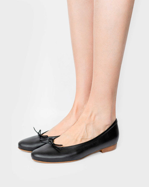 Audrey Ballerina in Black Grape Leather from Bohema