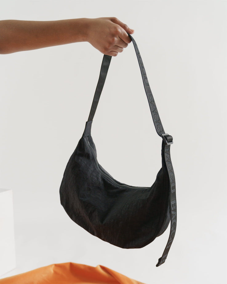 Medium Nylon Crescent Bag in Black from BAGGU