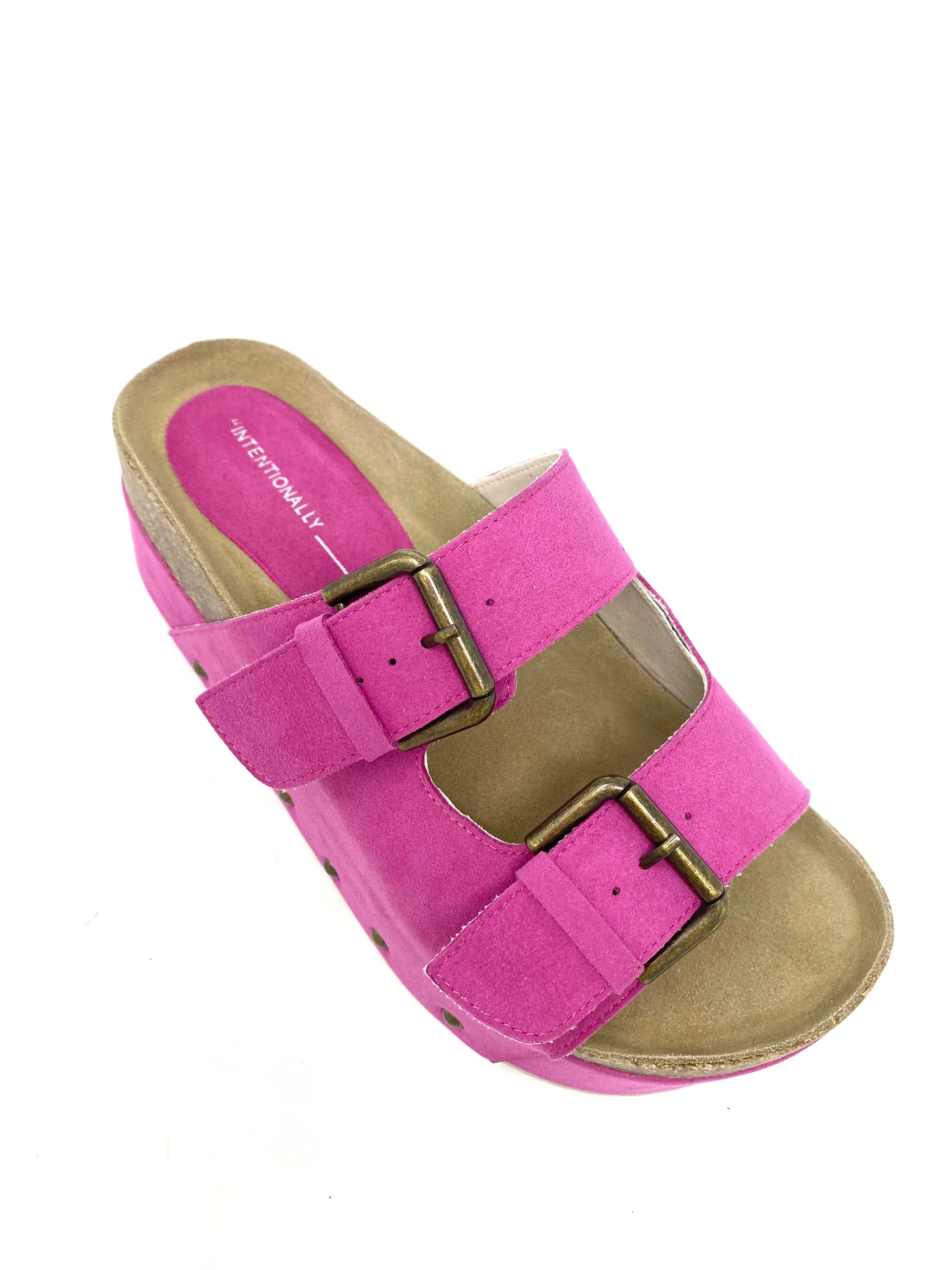 Cooper-2 Platform Sandal in Fuchsia from Intentionally Blank