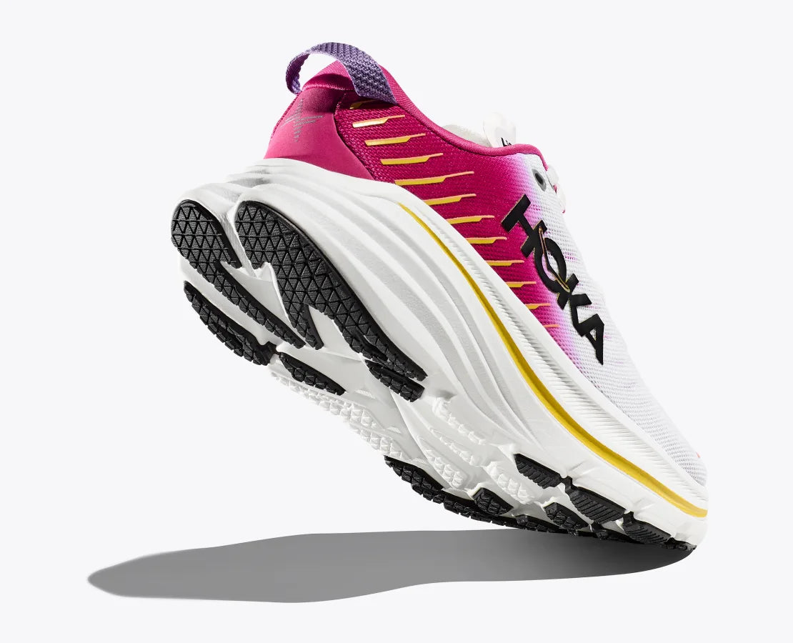 HOKA WOMEN'S BONDI X - BLANC DE BLANC/PINK YARROW