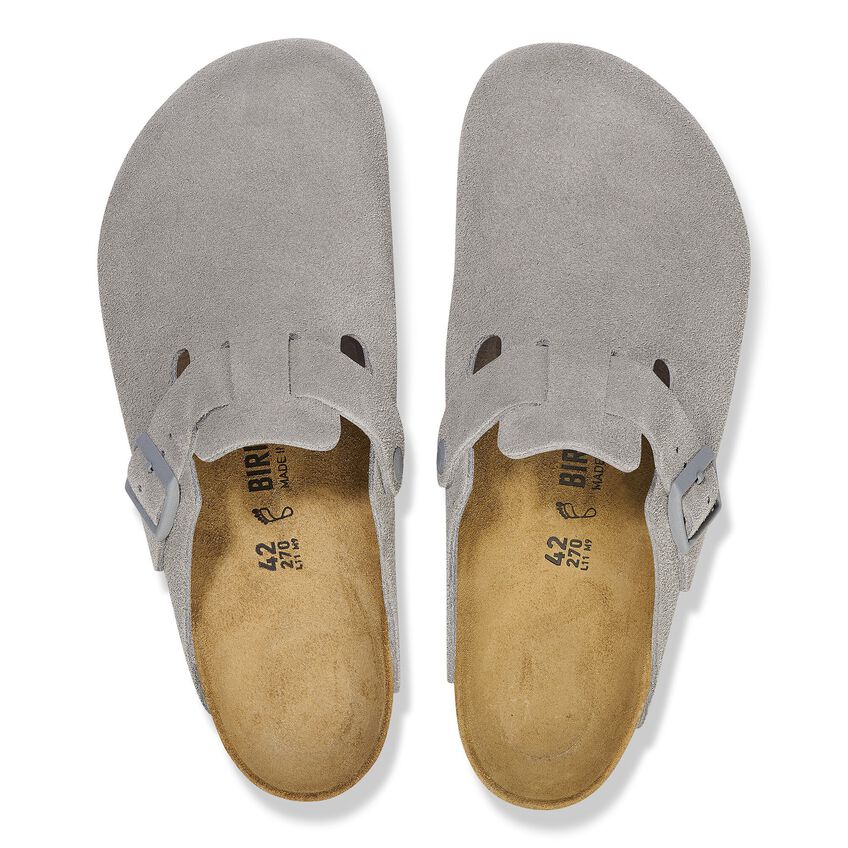 Birkenstock - Boston Suede Leather - Stone Coin