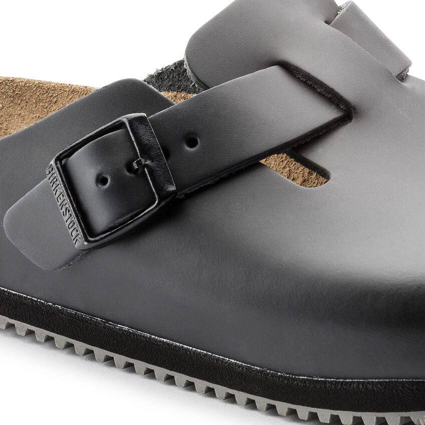 BIRKENSTOCK BOSTON SUPER GRIP - BLACK LEATHER