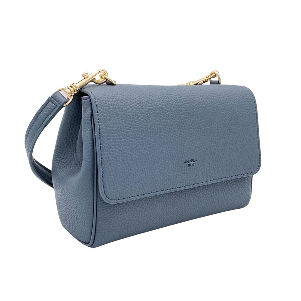 Eloise Soft Satchel in Stone Blue from Angela Roi