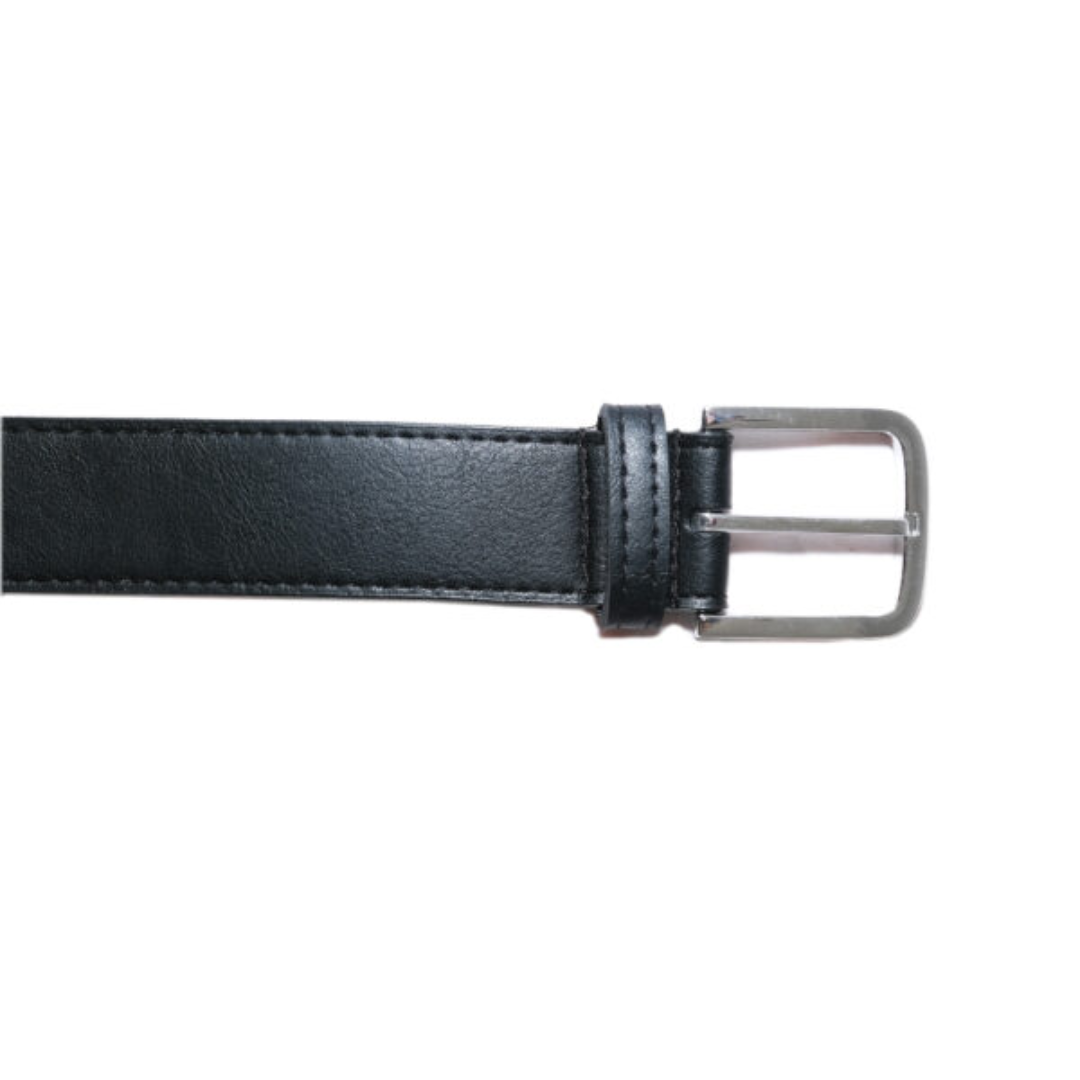 Black Belt in Silver Buckle from Green Laces