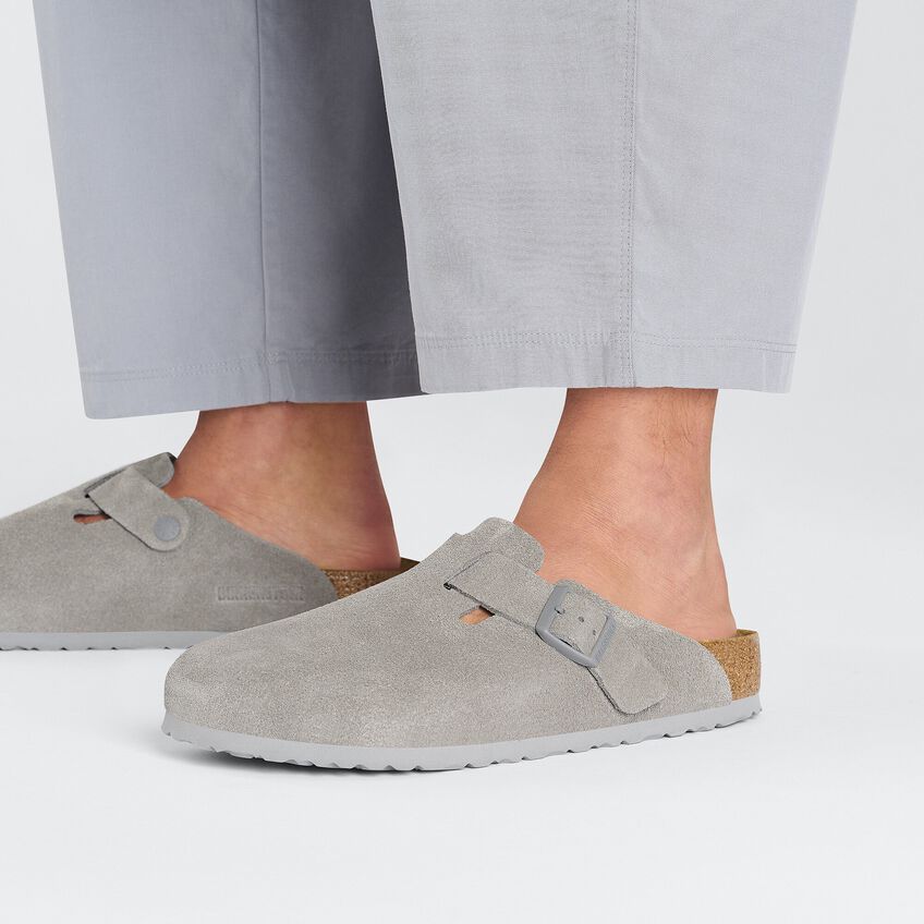 Birkenstock - Boston Suede Leather - Stone Coin