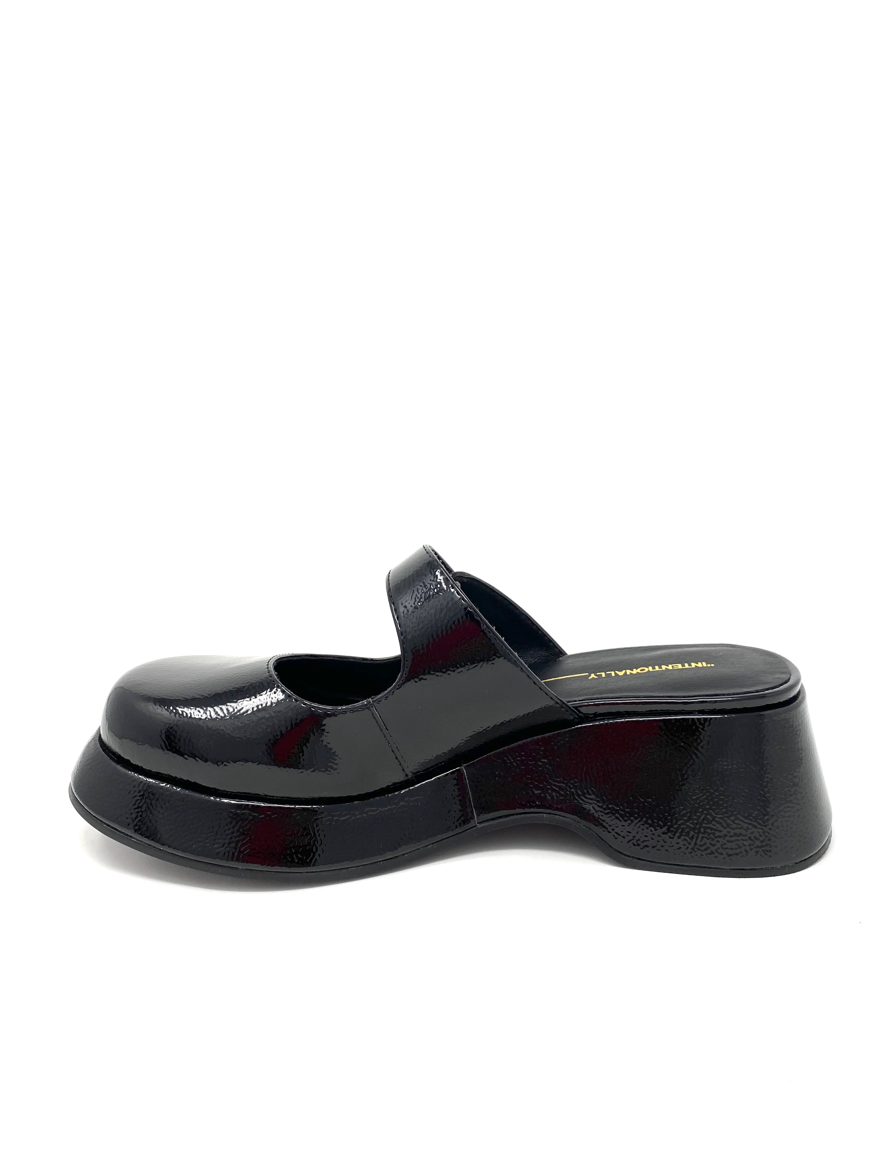 Era Slip On Mary Jane in Black Patent from Intentionally Blank