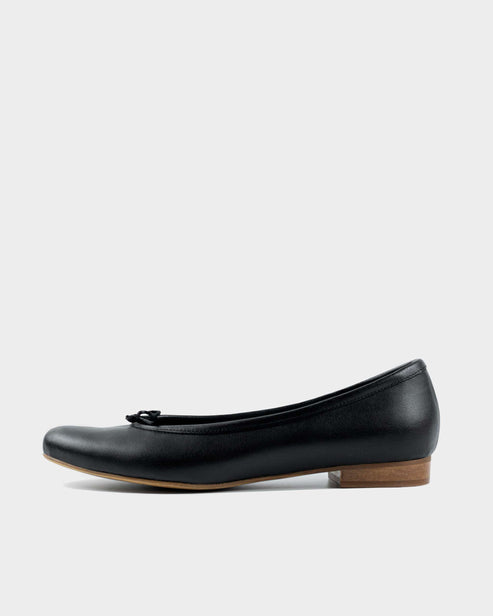 Audrey Ballerina in Black Grape Leather from Bohema