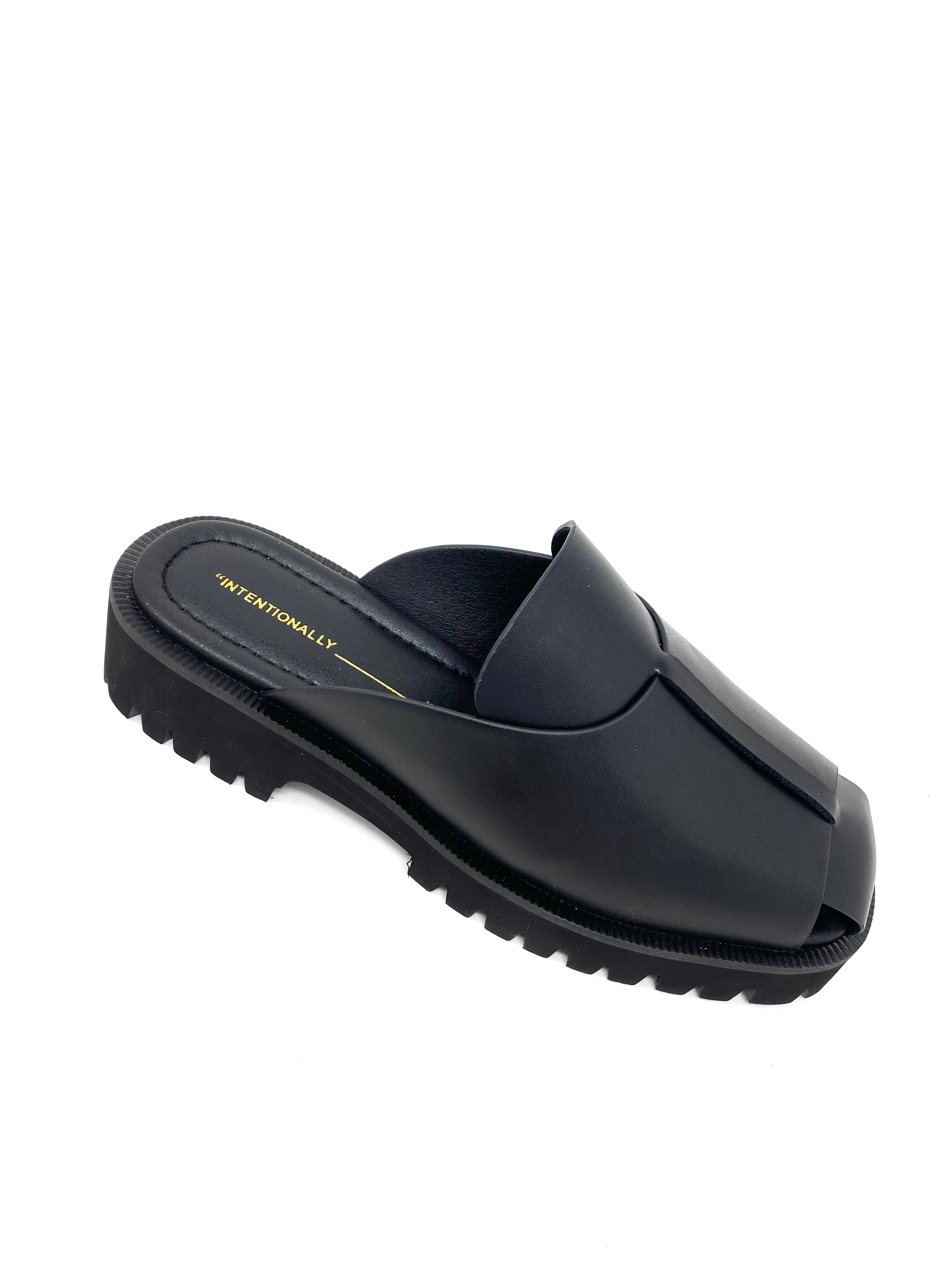 Delancey Lug Sole Sandal in Black from Intentionally Blank