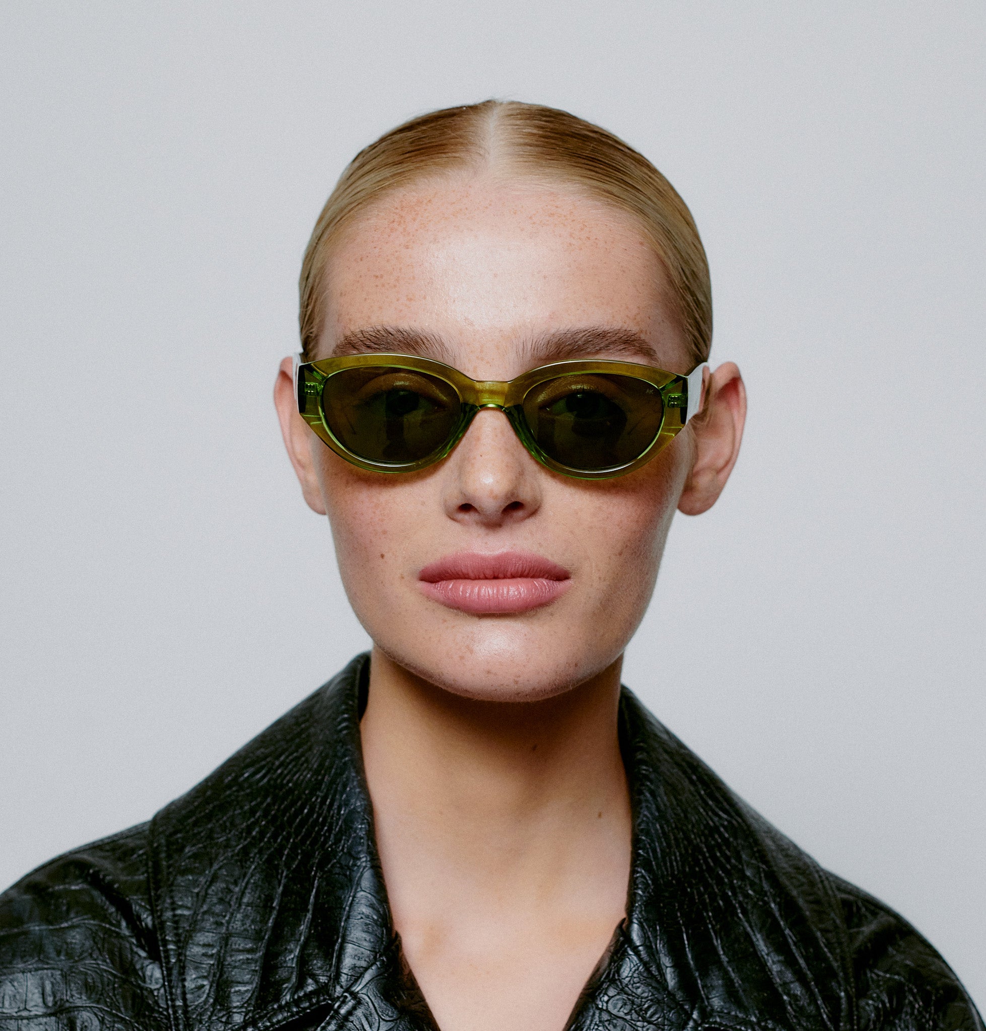 Winnie Sunglasses in Light Olive Transparent from A. Kjaerbede