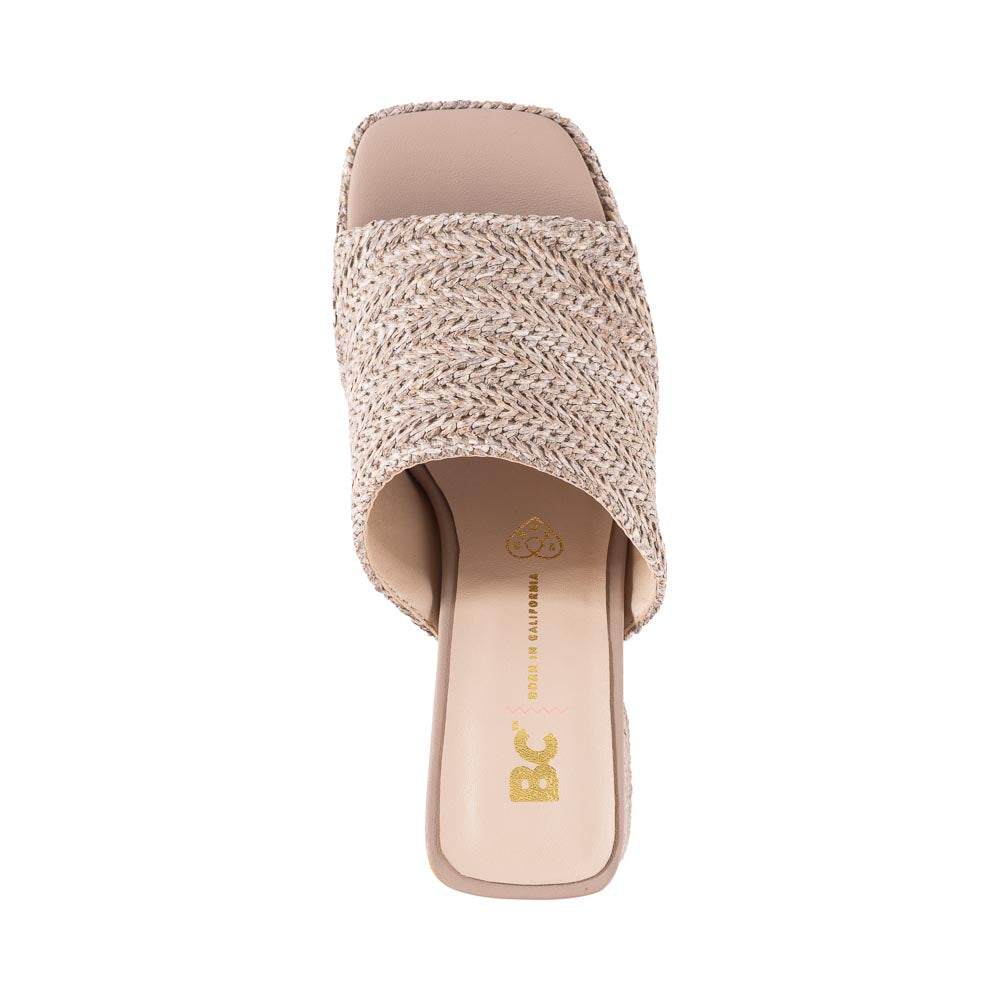 We Found Love Mule in Taupe Raffia from BC Footwear