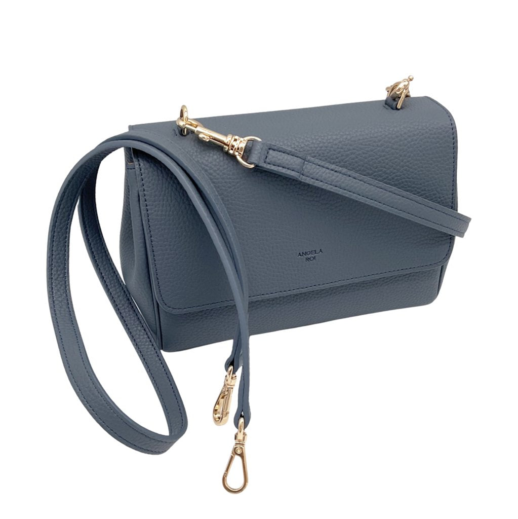 Eloise Soft Satchel in Stone Blue from Angela Roi