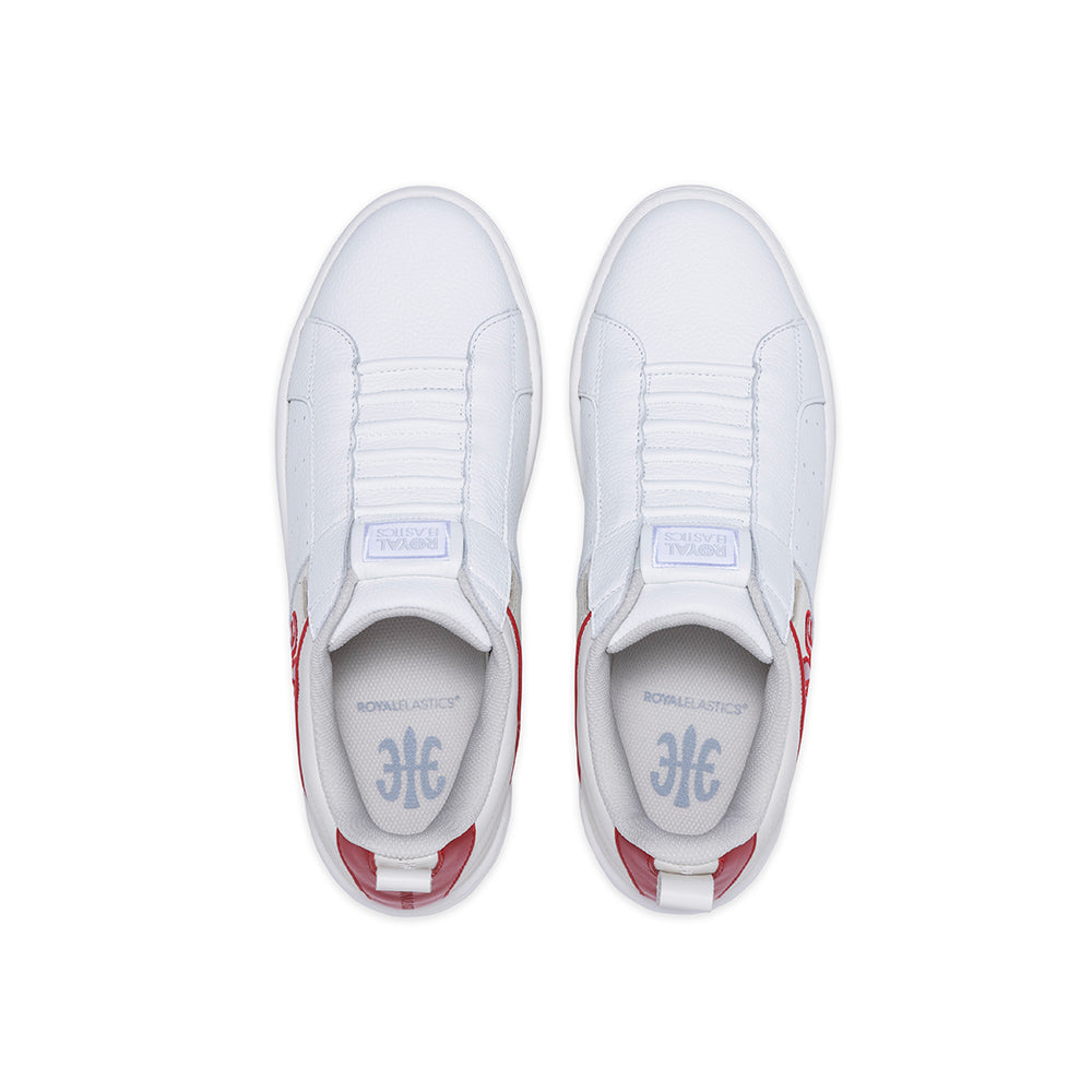 Men's Icon 2.0 White Red Logo Leather Sneakers 06531-010