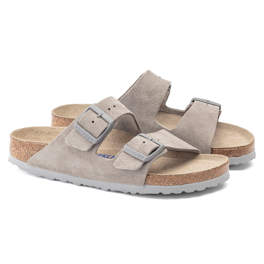 BIRKENSTOCK ARIZONA SOFT FOOTBED - STONE COIN SUEDE