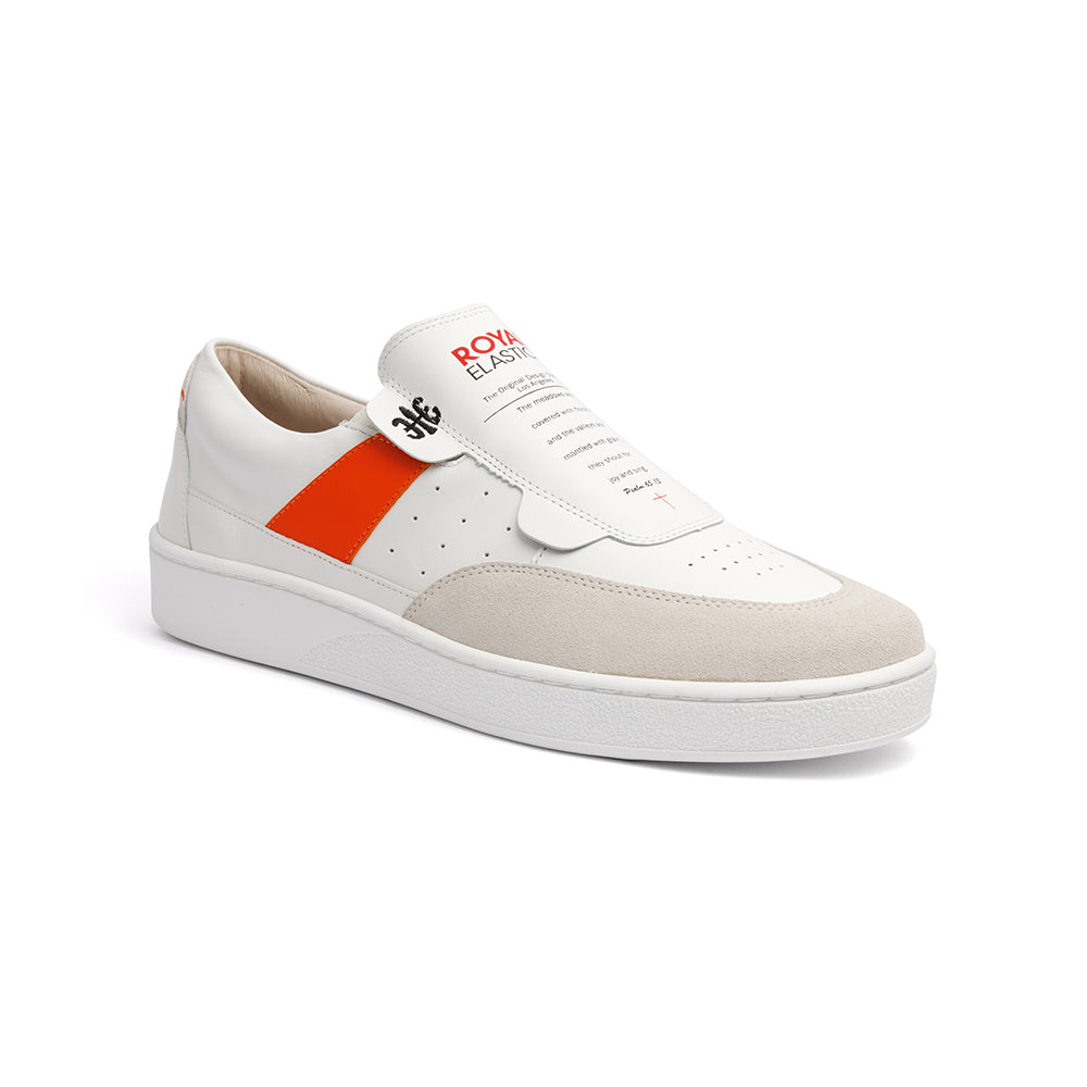 Women's Pastor White Orange Leather Sneakers 91891-002