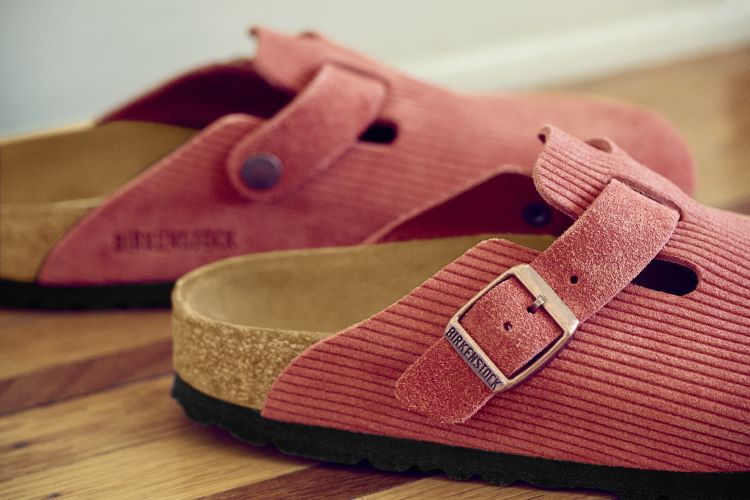 BIRKENSTOCK BOSTON SUEDE CORDUROY - SIENNA RED