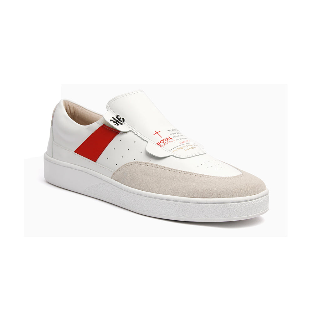 Men's Pastor White Red Leather Sneakers 01891-001