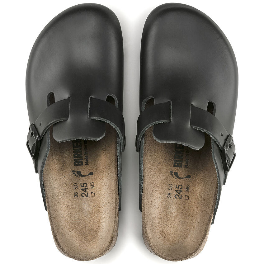 BIRKENSTOCK BOSTON SUPER GRIP - BLACK LEATHER