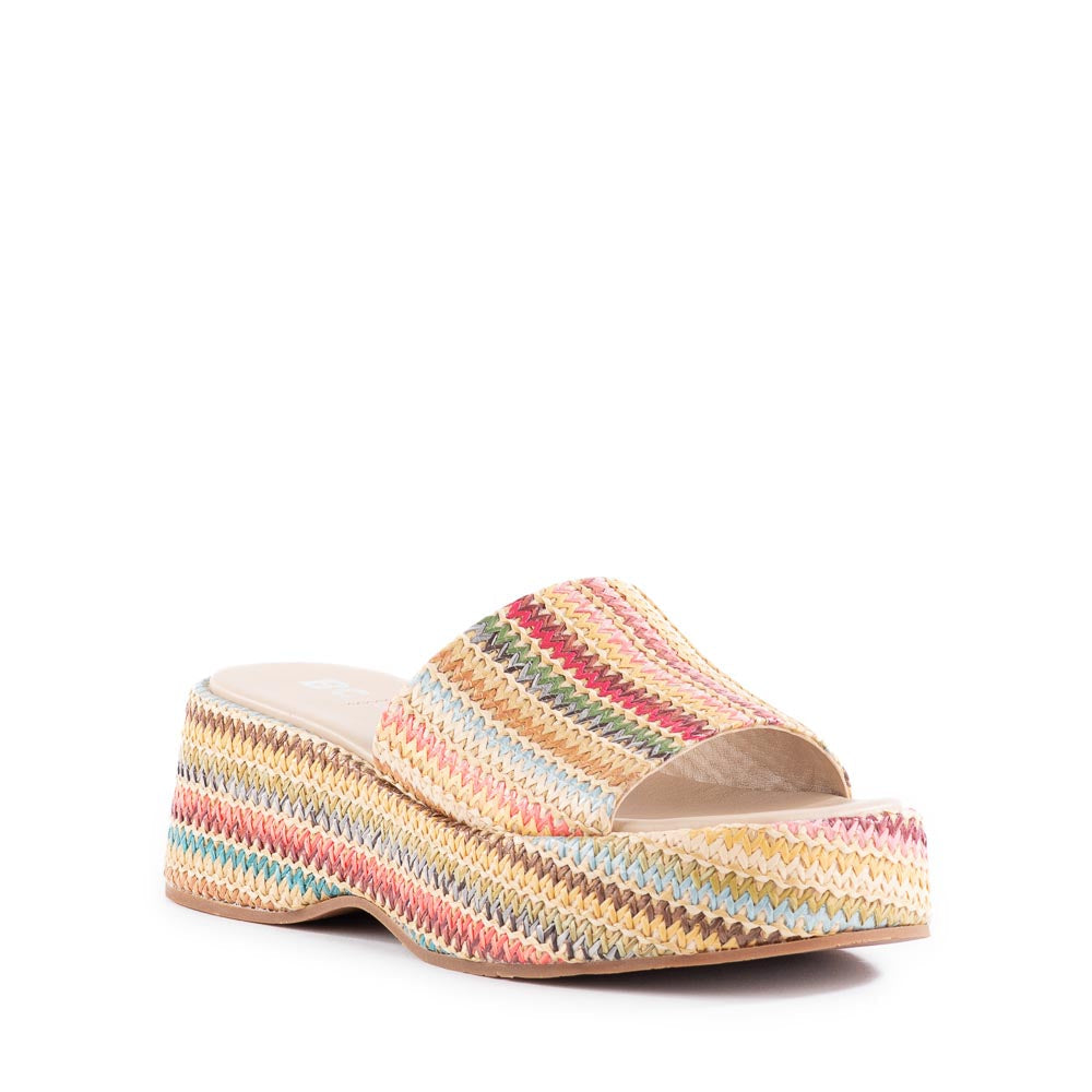 Driftwood Slide in Multi Raffia from BC Footwear