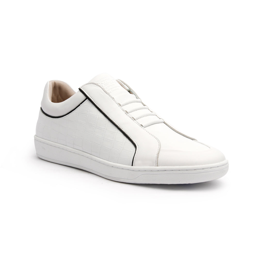 Men's Duke White Black Leather Sneakers 05291-009