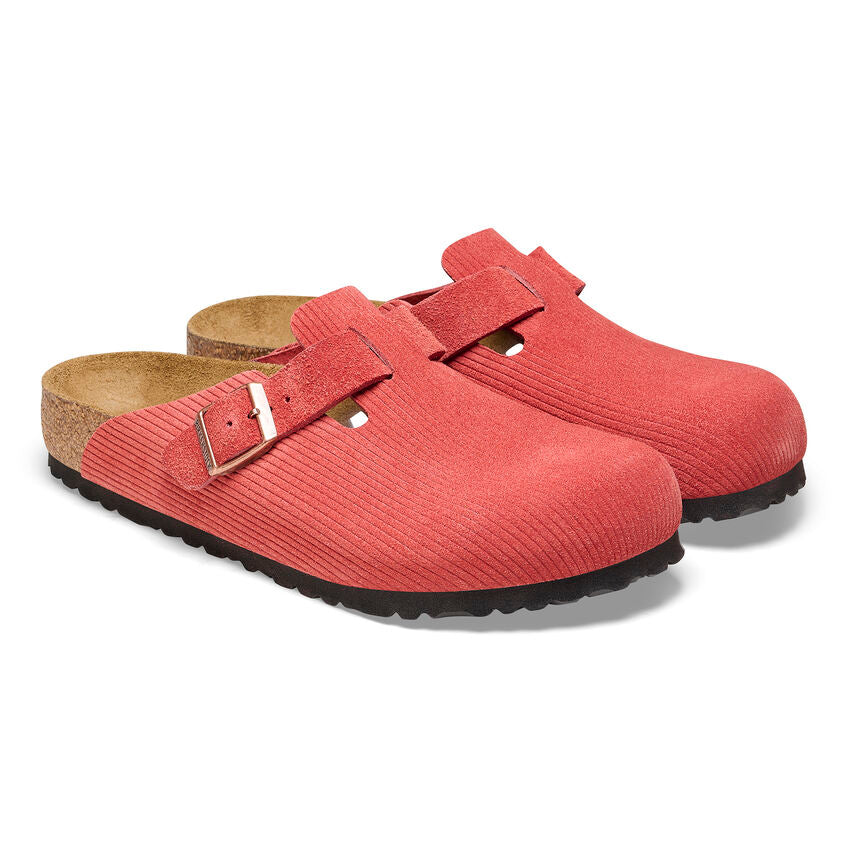 BIRKENSTOCK BOSTON SUEDE CORDUROY - SIENNA RED