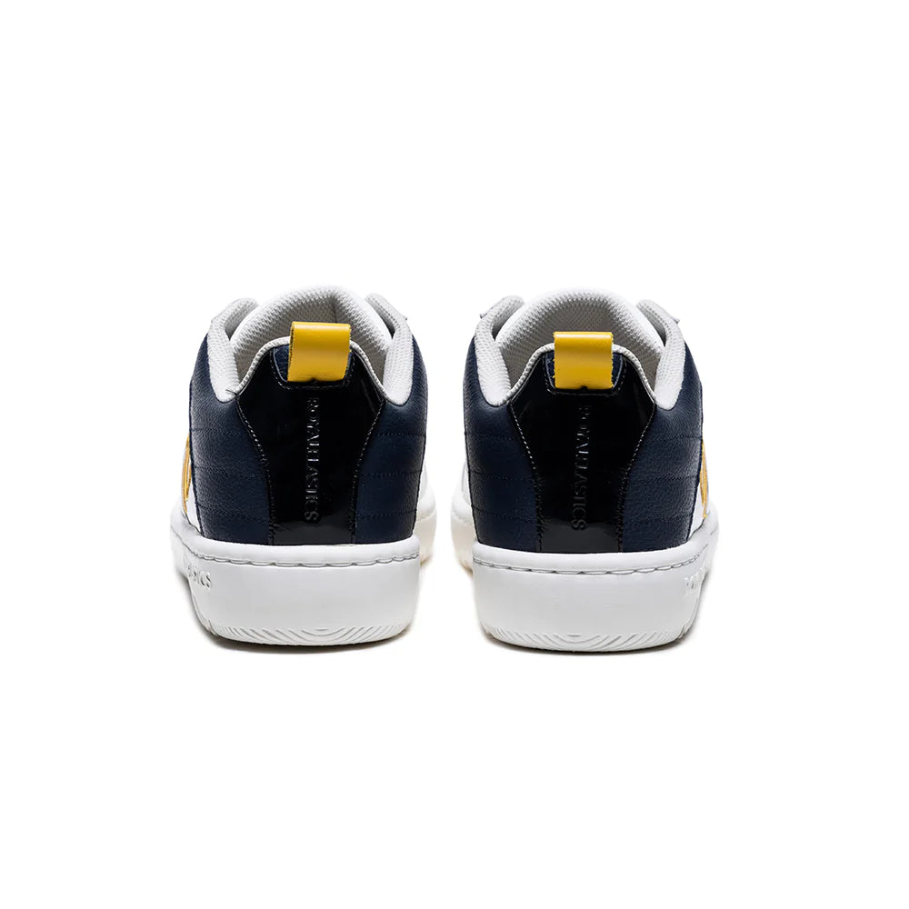 Men's Icon 2.0 White Yellow Black Logo Leather Sneakers 06523-035