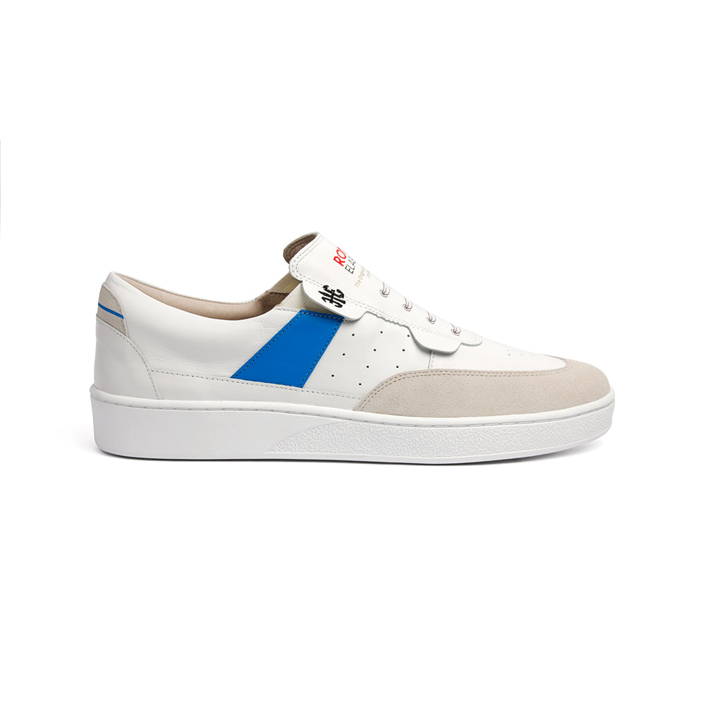 Women's Pastor White Blue Leather Sneakers 91891-005