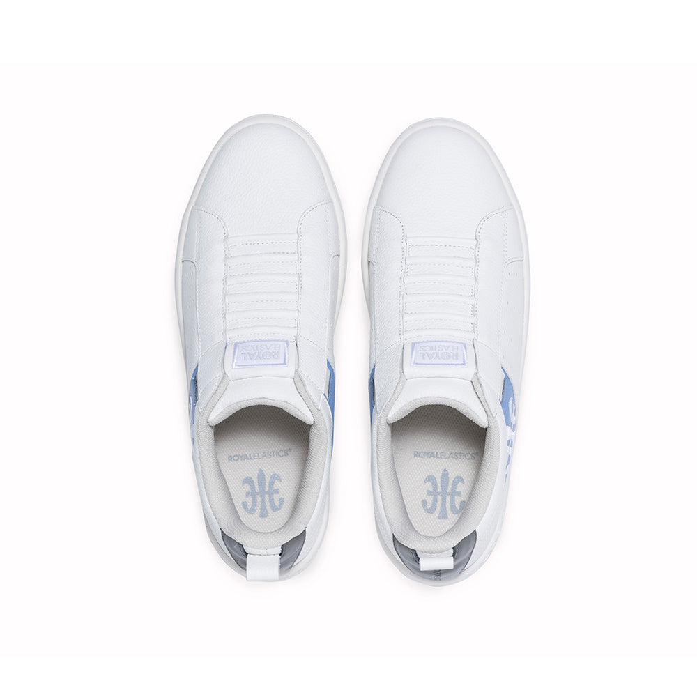 Men's Icon 2.0 White Blue Logo Leather Sneakers 06522-058