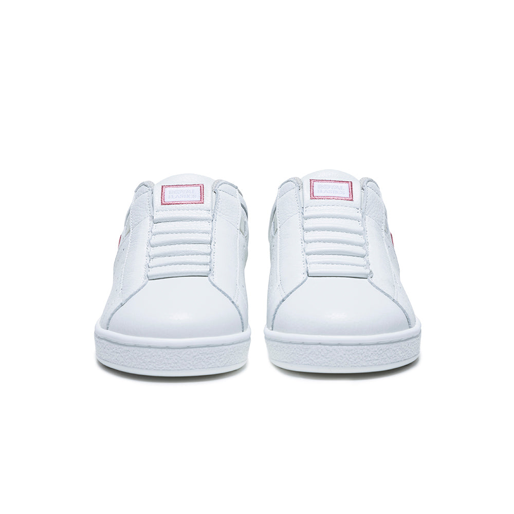 Women's Icon White Pink Logo Leather Sneakers 91922-001