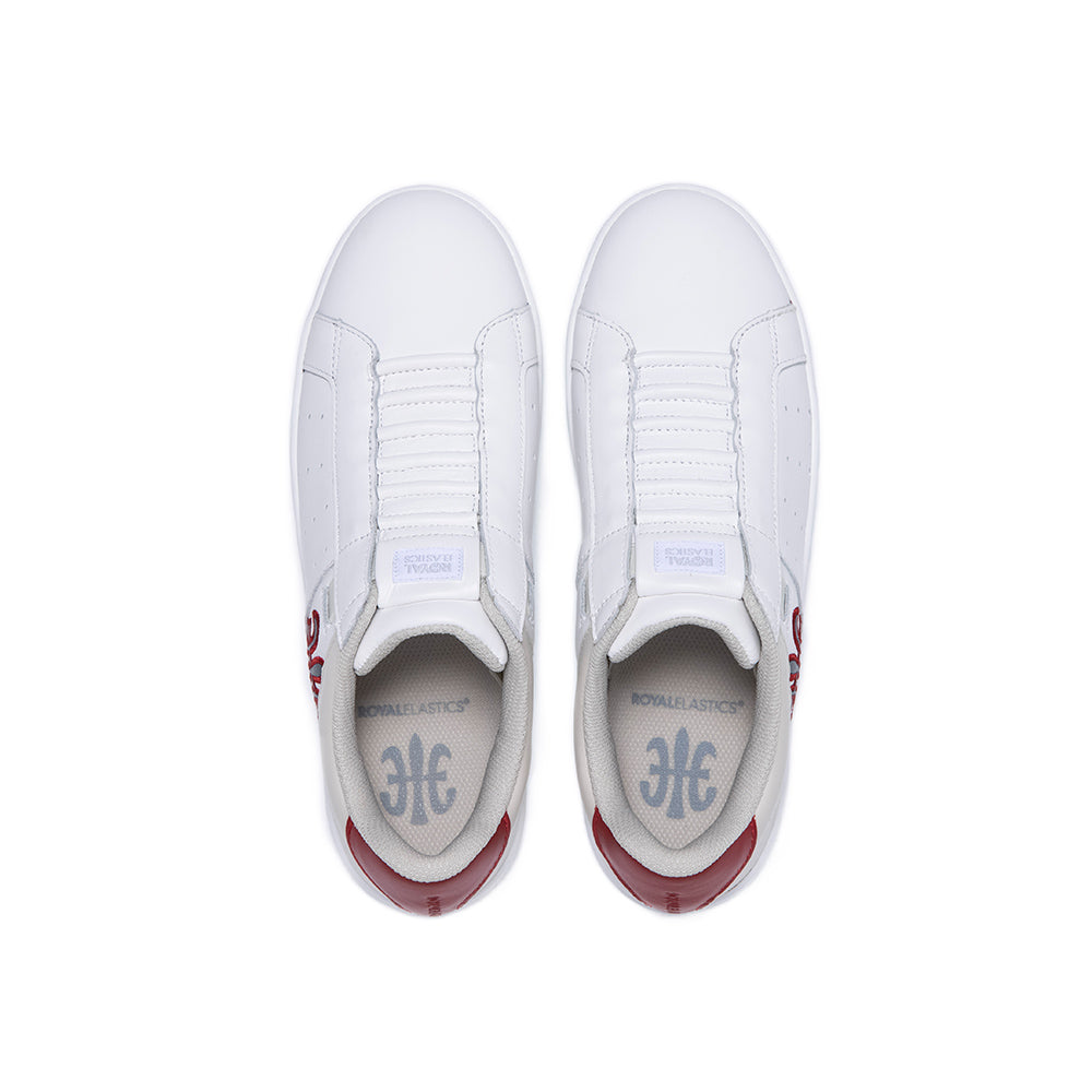 Women's Icon White Red Logo Leather Sneakers 91923-015