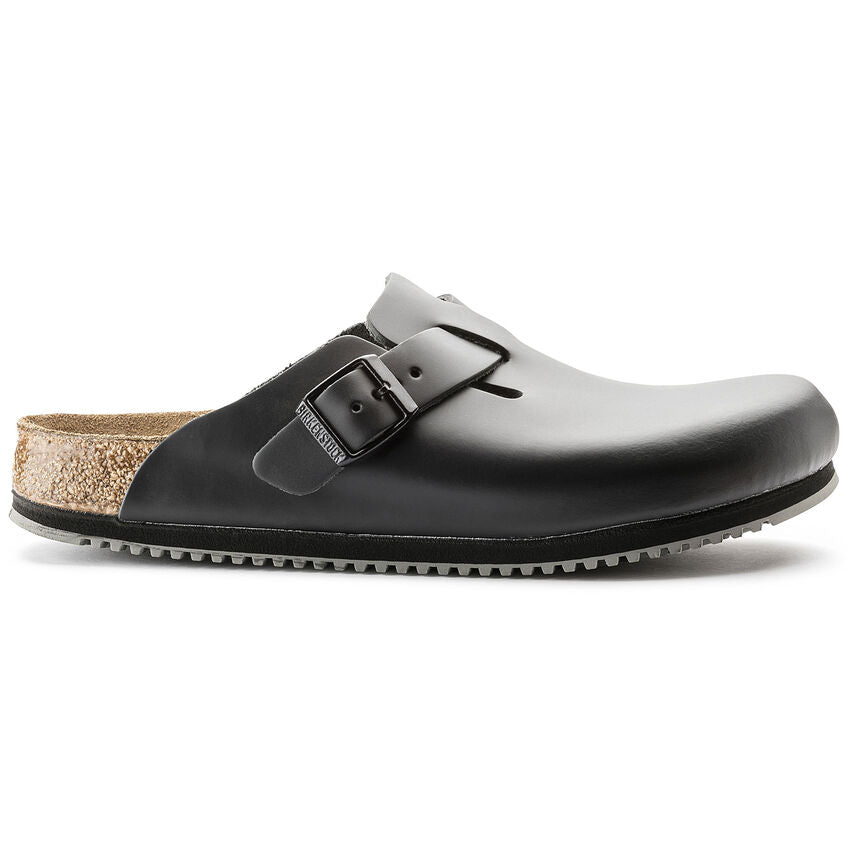 BIRKENSTOCK BOSTON SUPER GRIP - BLACK LEATHER