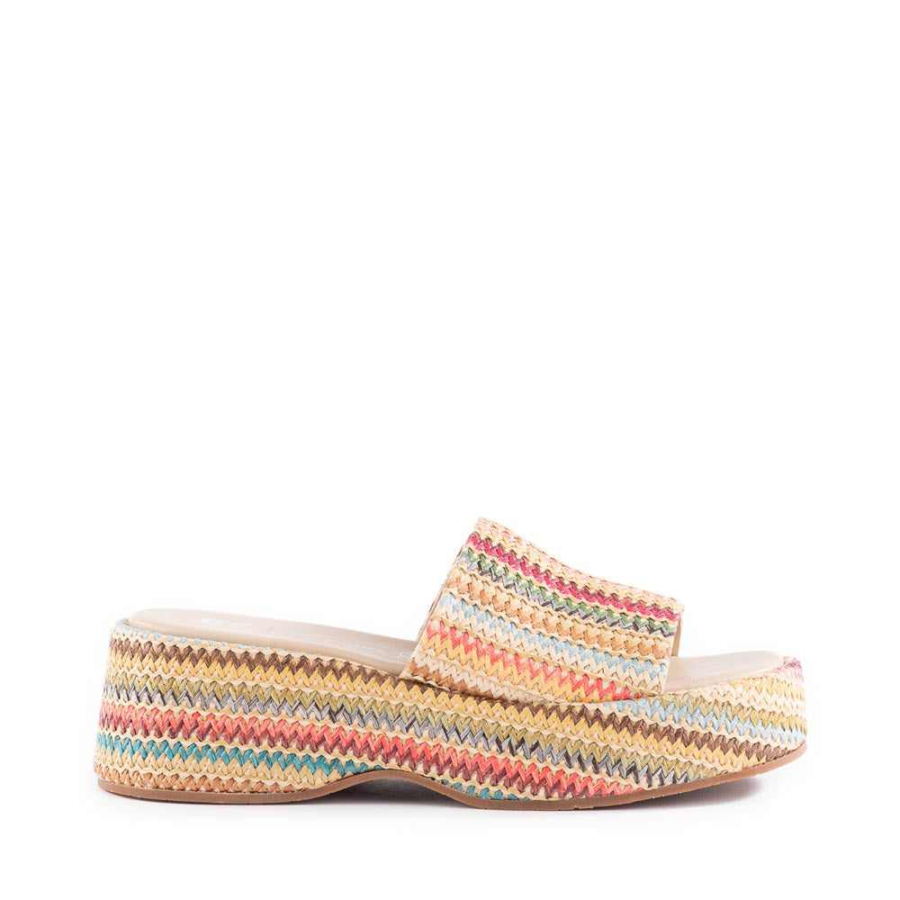 Driftwood Slide in Multi Raffia from BC Footwear