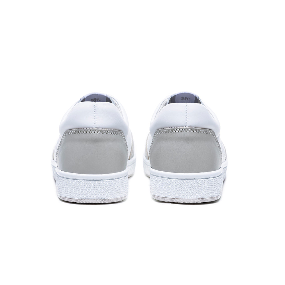 Women's Maker White Gray Logo Leather Sneakers 98221-008