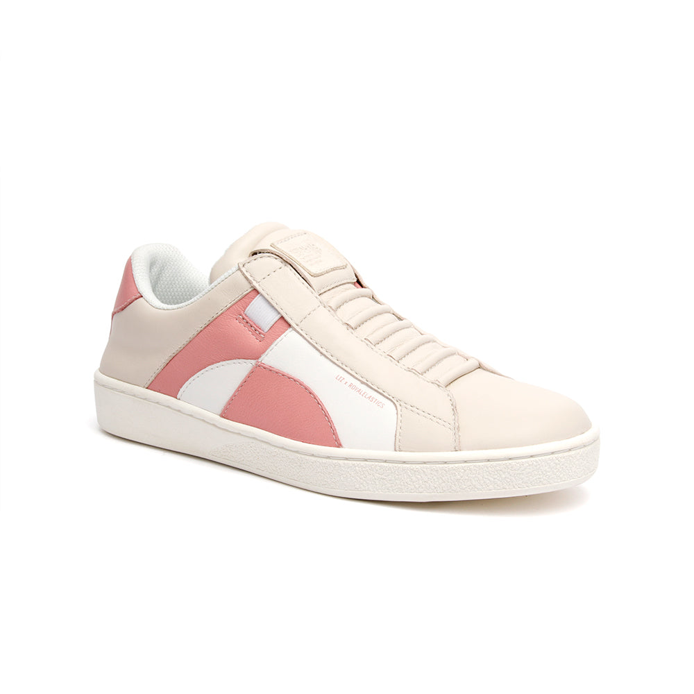 Women's Icon Dots White Pink Leather Sneakers 92984-101