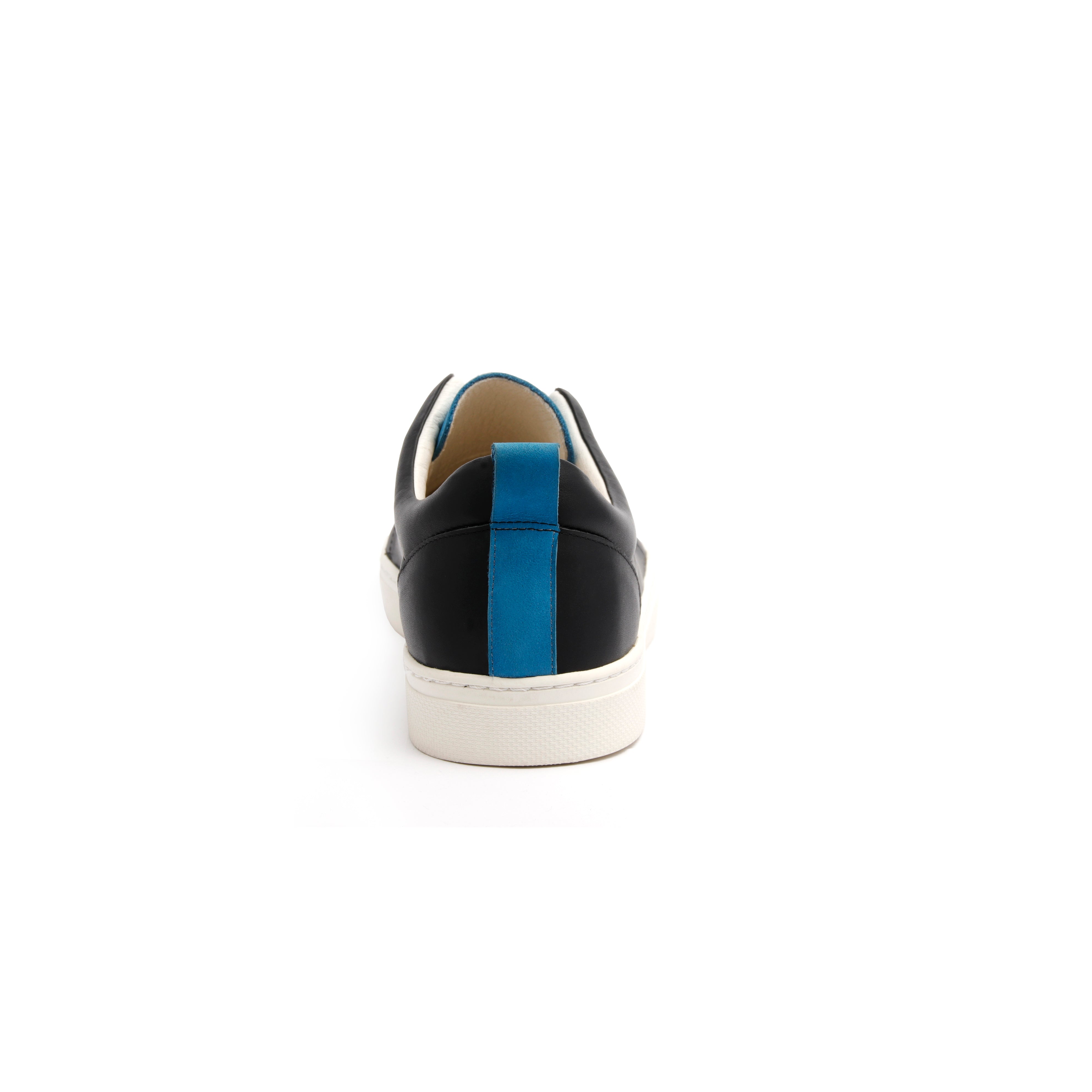 Men's Meister Black Moroccan Blue Leather Low Tops 04384-995