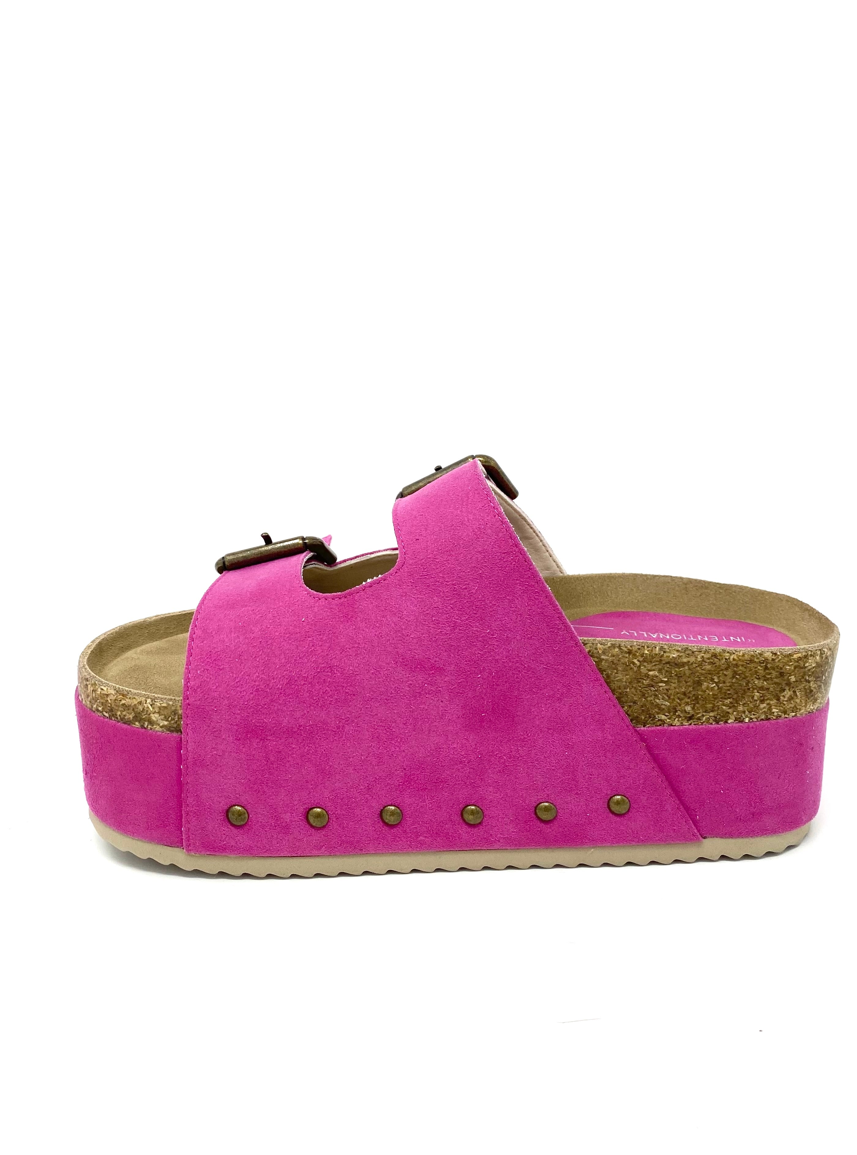 Cooper-2 Platform Sandal in Fuchsia from Intentionally Blank