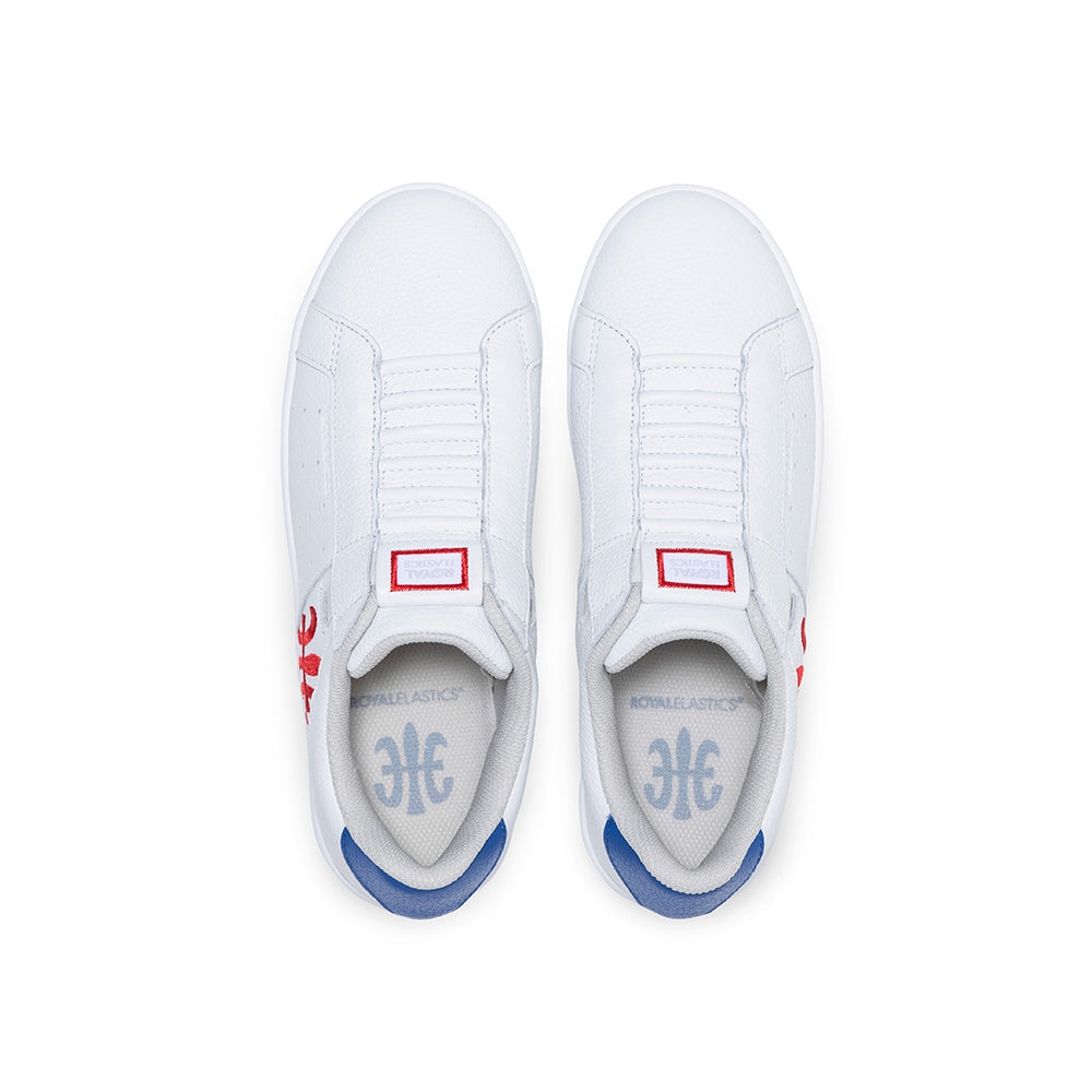 Men's Icon White Red Blue Logo Leather Sneakers 01922-015