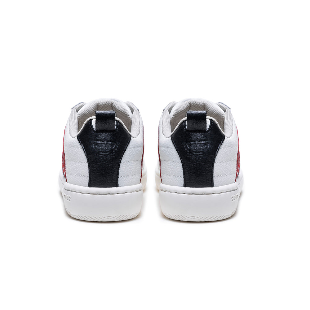 Men's Icon 2.0 White Red Black Logo Leather Sneakers 06531-091