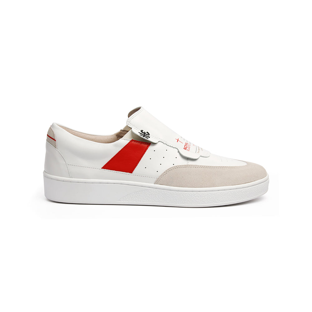 Women's Pastor White Red Leather Sneakers 91891-001