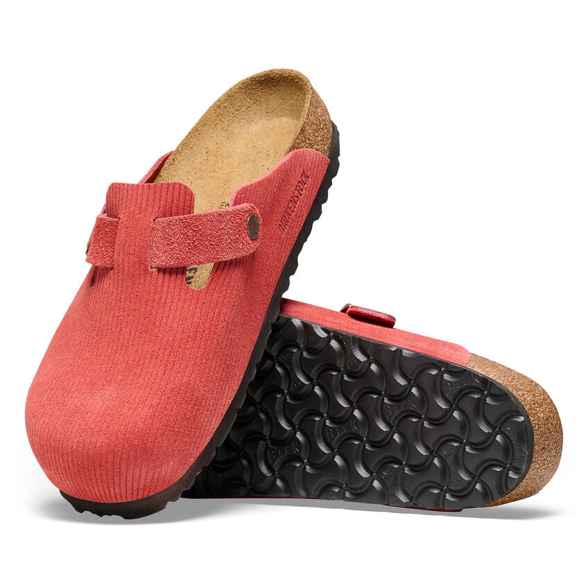 BIRKENSTOCK BOSTON SUEDE CORDUROY - SIENNA RED