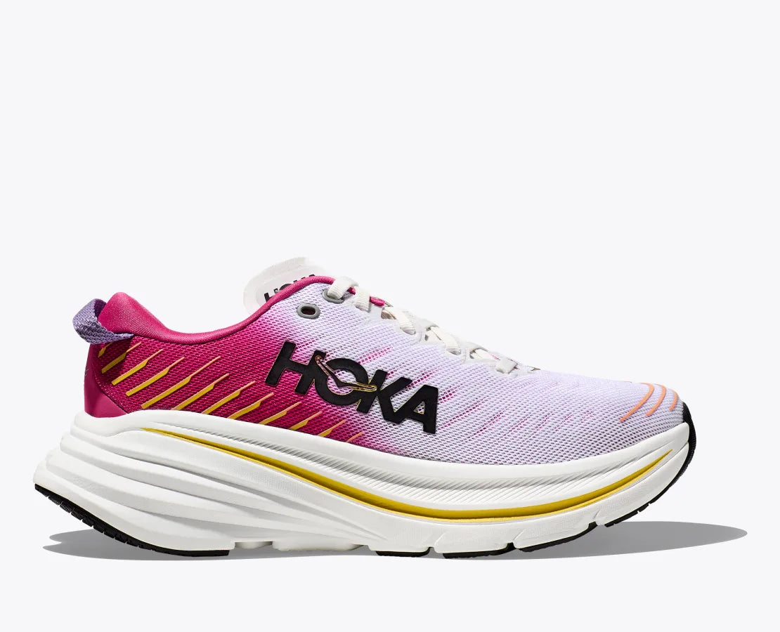 HOKA WOMEN'S BONDI X - BLANC DE BLANC/PINK YARROW