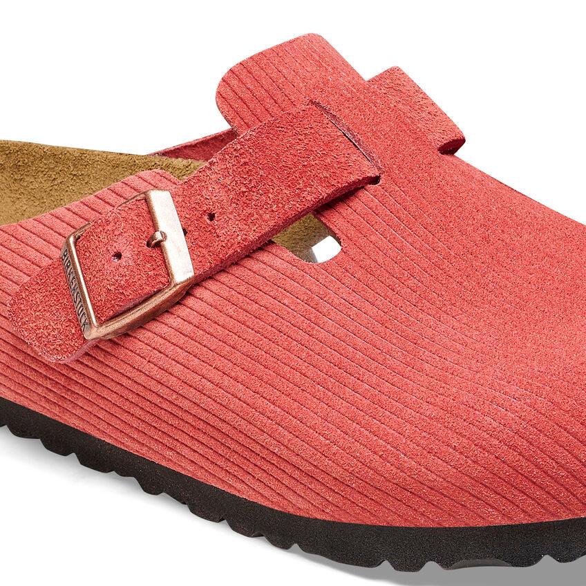 BIRKENSTOCK BOSTON SUEDE CORDUROY - SIENNA RED