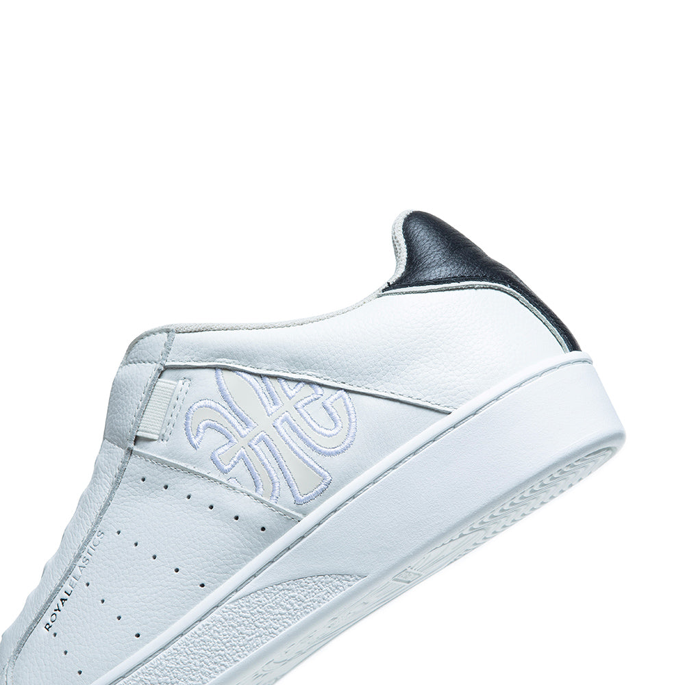 Men's Icon White Black Logo Leather Sneakers 01921-098