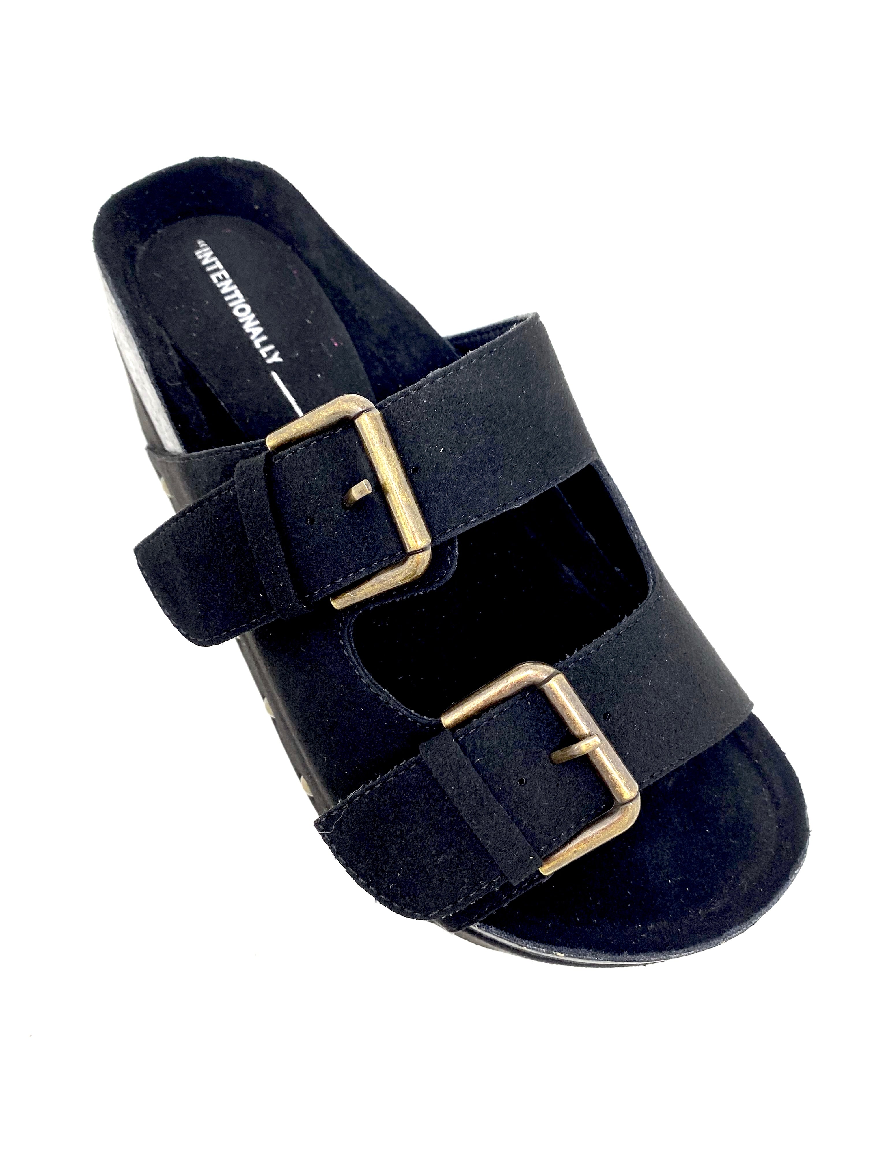 Cooper-2 Platform Sandal in Black from Intentionally Blank