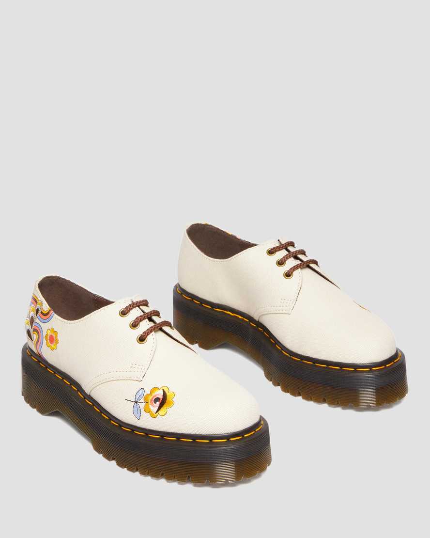 Vegan 1461 Platform Shoe in Retro Canvas from Dr. Martens