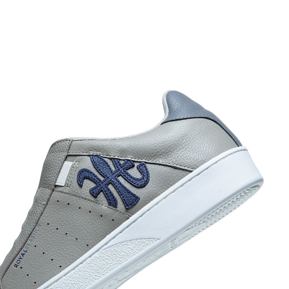 Men's Icon Gray Blue Logo Leather Sneakers 01921-885