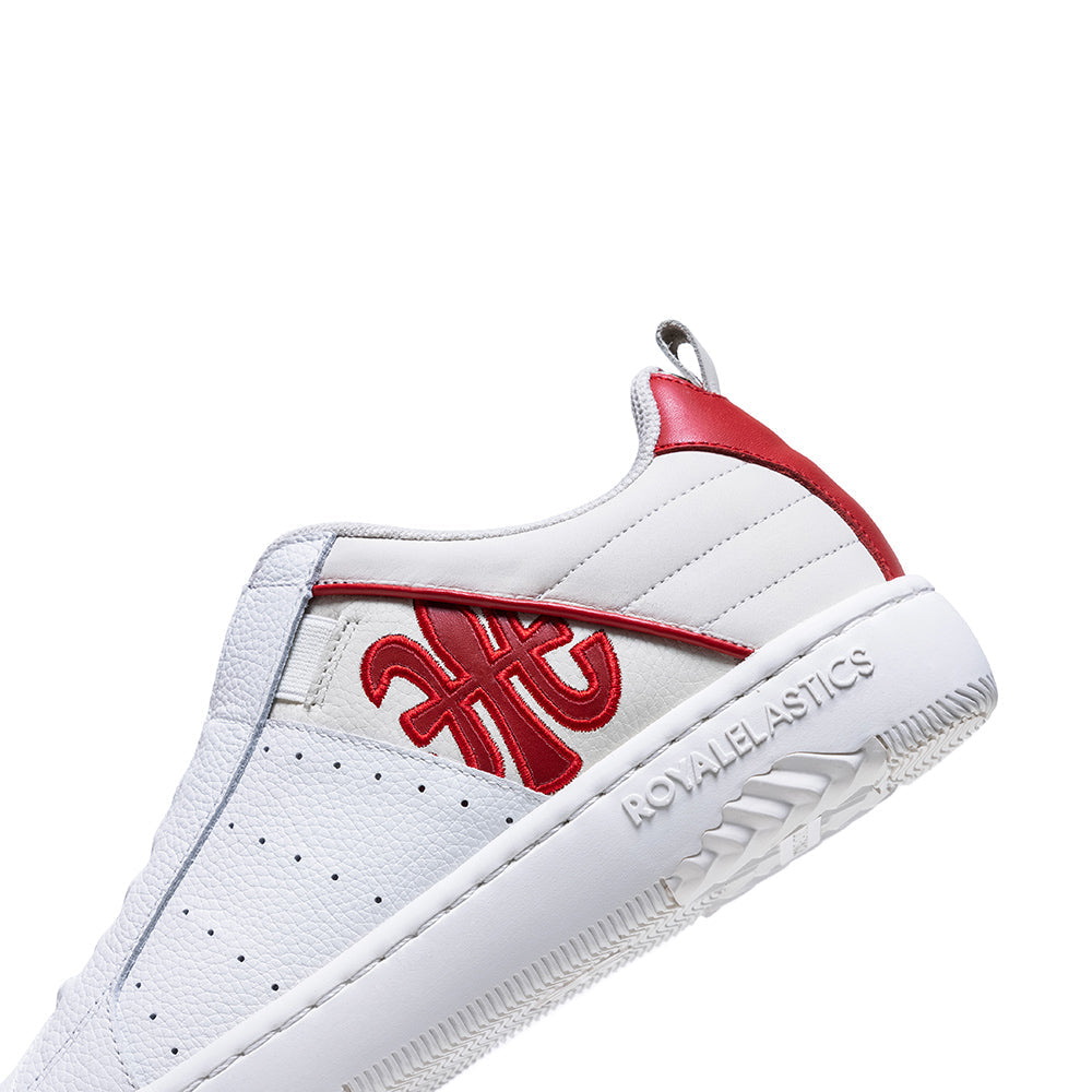 Men's Icon 2.0 White Red Logo Leather Sneakers 06531-010