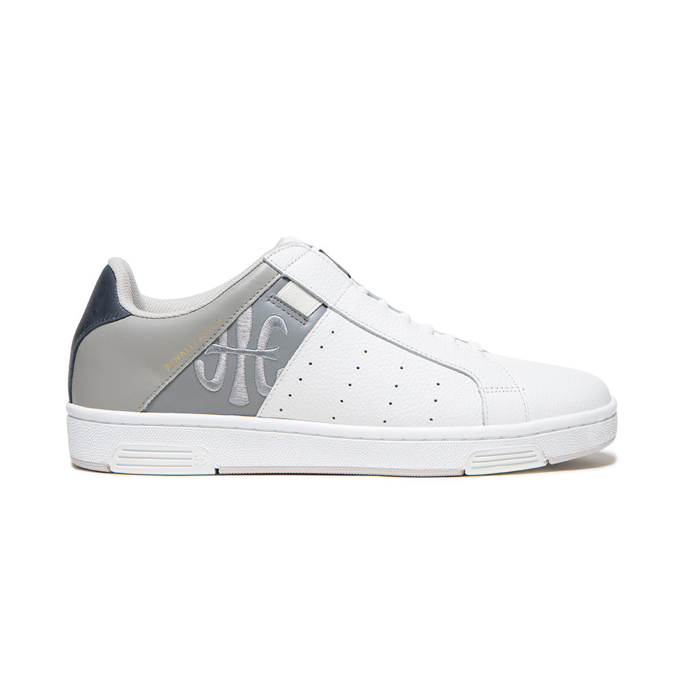 Men's Icon OG White Gray Logo Leather Sneakers 01932-088